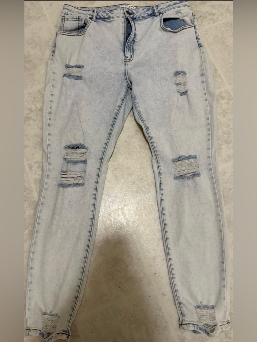 Encore Jeans Light Wash Ripped Skinny Jeans